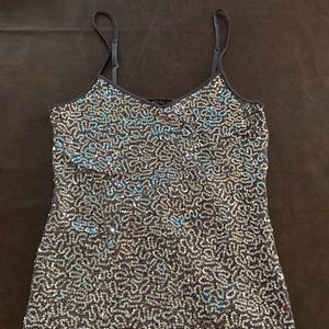 Express Silver Sequin Camisole Tank Top Size XS